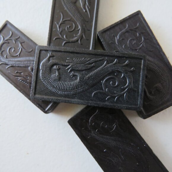 Milton Bradley Vintage Wooden Dominoes 1970 Complete Set 55 Pieces Halsam Dragon - Picture 10 of 11